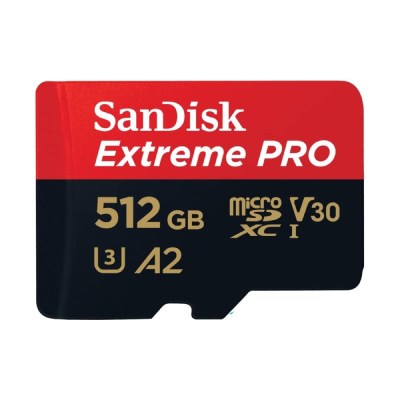 SanDisk Extreme Pro MicroSD Card With Adapter U3 A2 V30 - 512GB